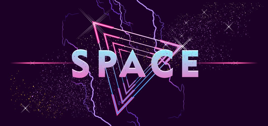 retro wave outer space vaporwave vector image