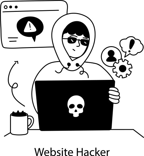 Website hacker Royalty Free Vector Image - VectorStock