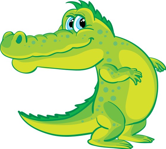 Border template design with cute crocodile Vector Image
