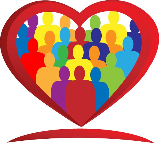 diversity people heart vector