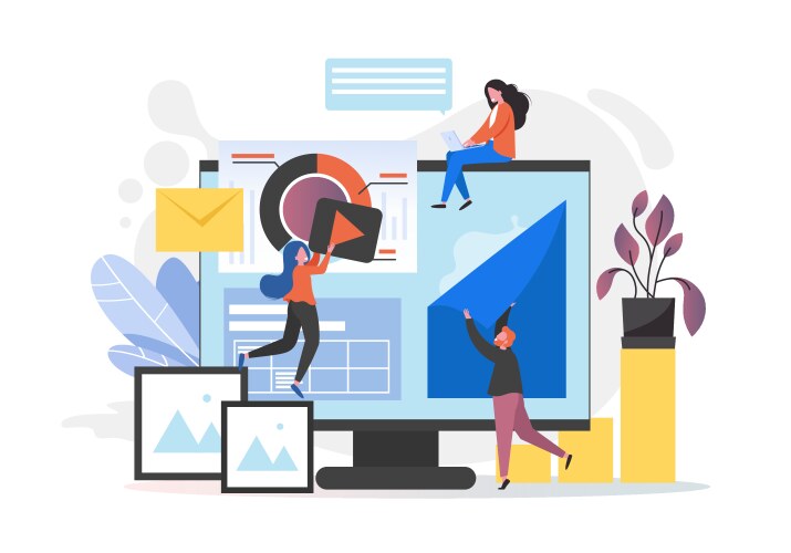 On topic website design Royalty Free Vector Image