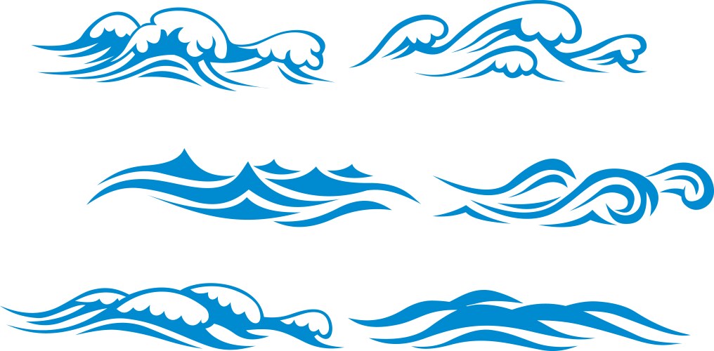 wave symbols vector image vector image