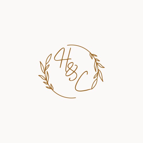 Hc initial wedding monogram logo Royalty Free Vector Image