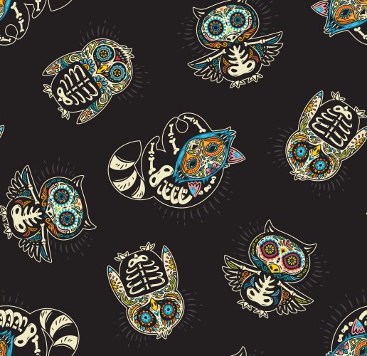 Mexican Skull Seamless Pattern Vector Image