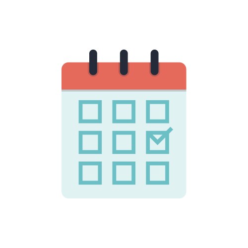 calendar flat icon on white background vector image