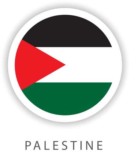 palestine circle flag template design vector image vector image