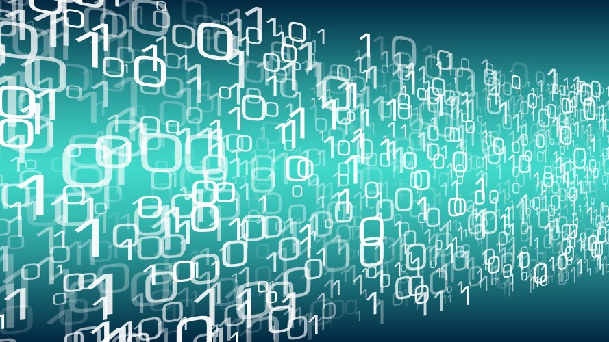 Cyber security of big data binary code algorithm vector image