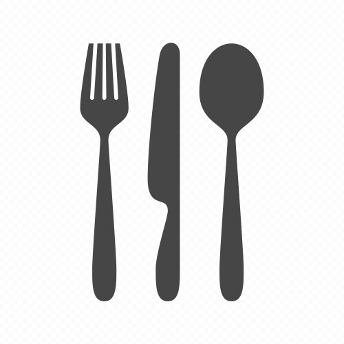 Crossed fork knife and spoon Royalty Free Vector Image