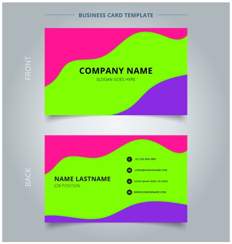 trendy abstract business name card template vector