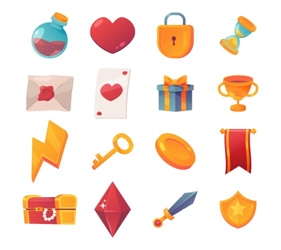 Game ui elements user interface vector image