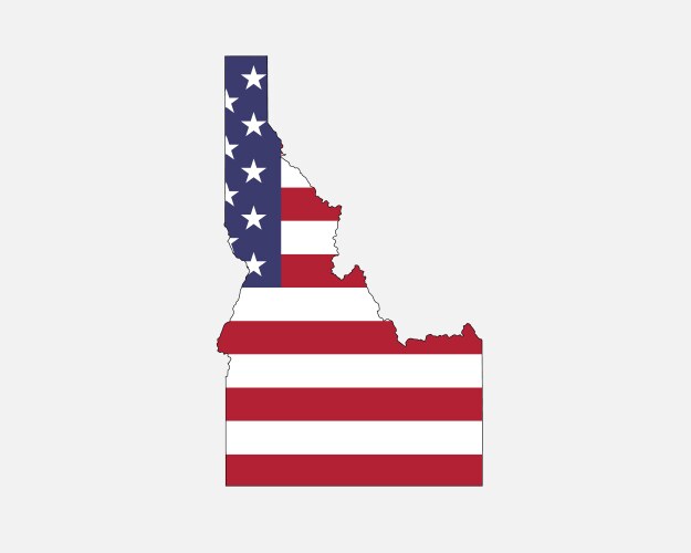 Idaho map on american flag Vector Image