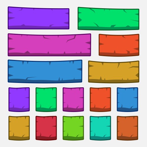 Game template gui kit interface button elements vector image