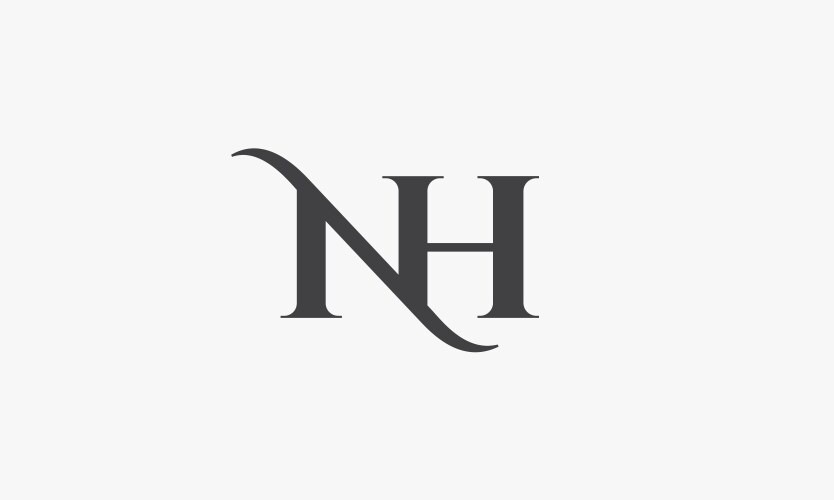 Nh letter logo concept isolated on white Vector Image
