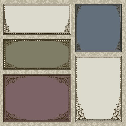 Vintage postcards with elegant frames templates Vector Image