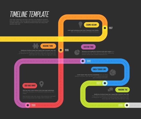Colorful timeline thick line design template Vector Image