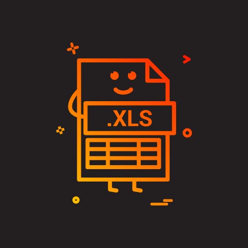 Computer xls file format type icon design vector image