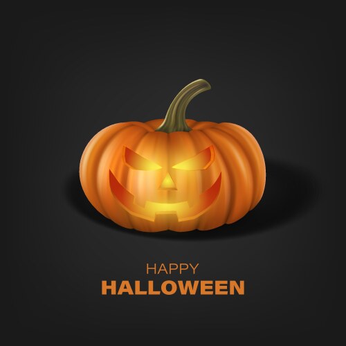 halloween pumpkin on black background cute vector