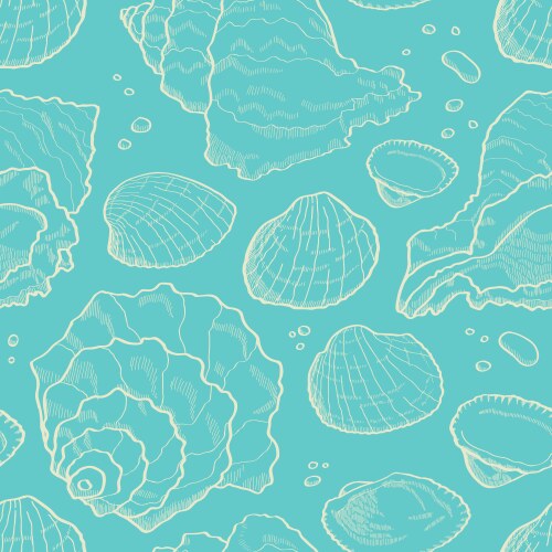 Hand drawing seashell set Royalty Free Vector Image