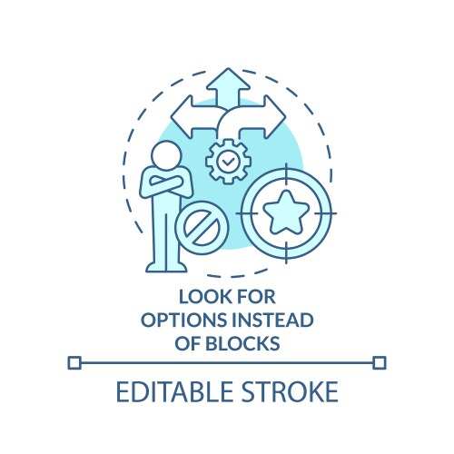 Shift Focus: Options Over Blocks vector image