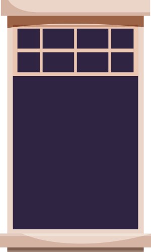 Arched window frame with stone decoration being Vector Image