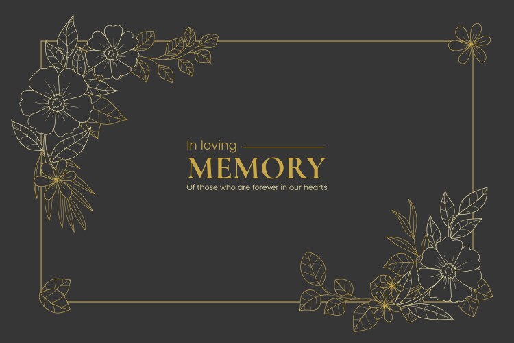 Hand drawn in loving memory background Royalty Free Vector