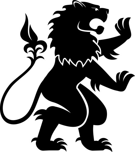 heraldic rampant lion isolated heraldry emblem vector image