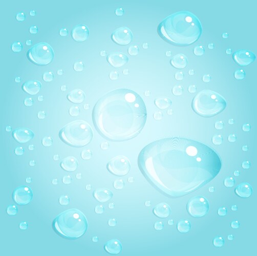 Blue water background with bubbles floating Vector Image