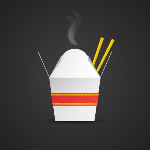 Noodle paper box mockup Vector Image