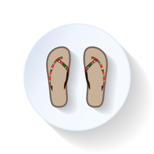 Yellow flip flops beach footwear slippers Vector Image