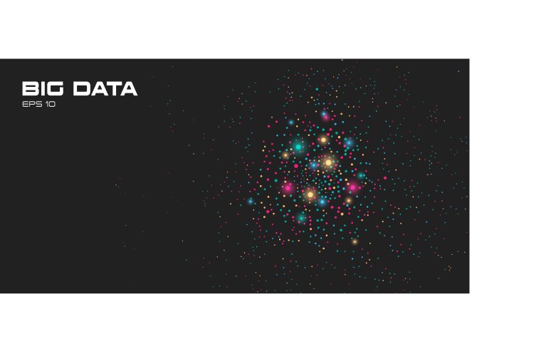 Big data visualization a cluster multi colored vector image