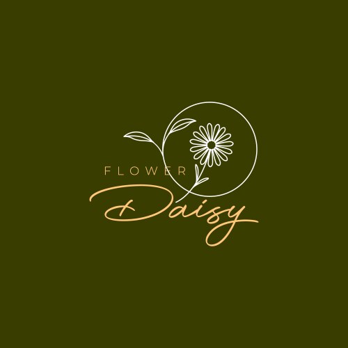 Elegant Daisy Line Logo Vector Image