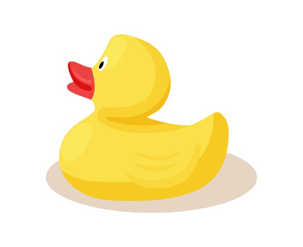 toy rubber yellow duck with red beak icon vector image