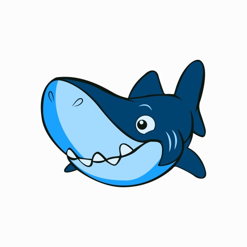 Cute little shark animal vector image