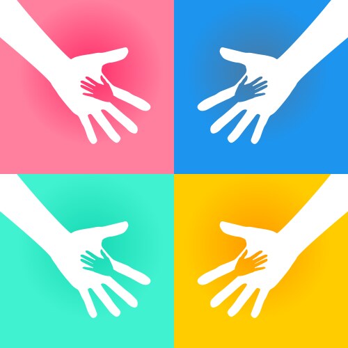 Helping hands charity vector image