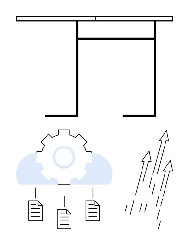Cloud data processing with workflow automation vector image