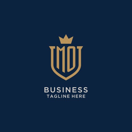 Mo logo with shield and crown initial monogram – Royalty-Free Vector ...