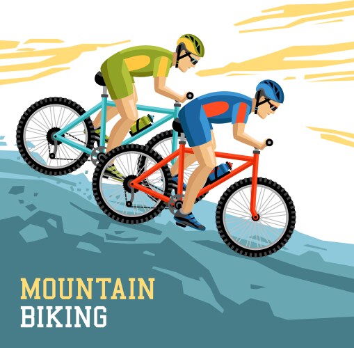 A boy biking near the big trees Royalty Free Vector Image