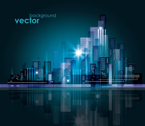 Night cityscape Royalty Free Vector Image - VectorStock