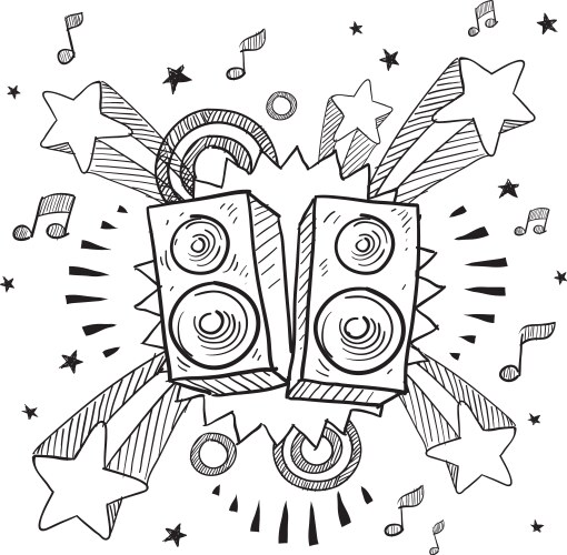 Playful Speaker Doodle Vector Image