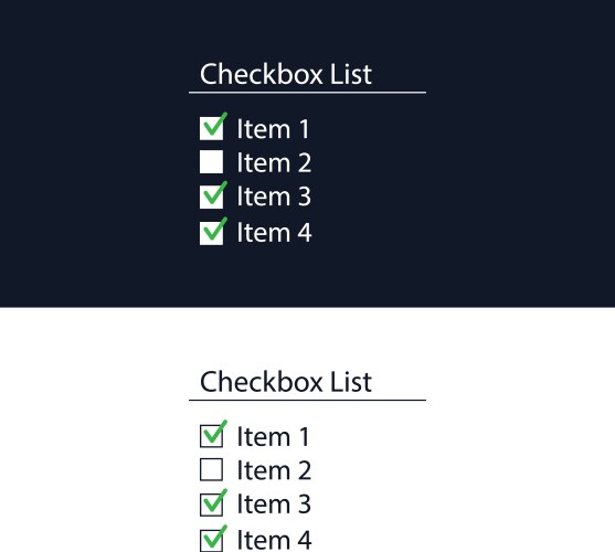 A checkbox form for the website user interface vector image