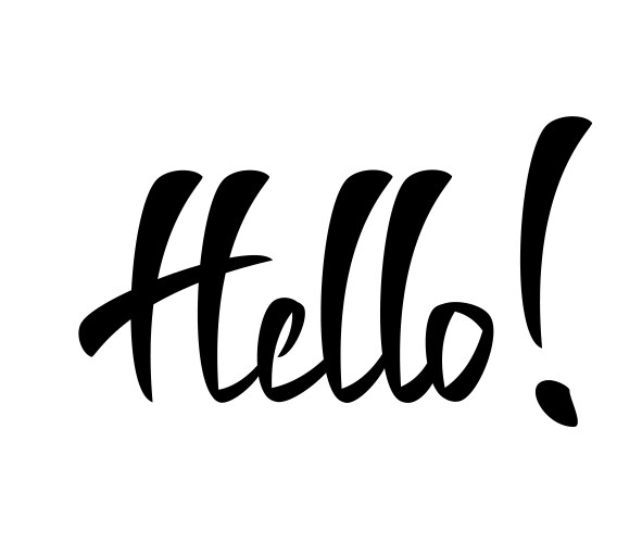 hello lettering handmade calligraphy vector image