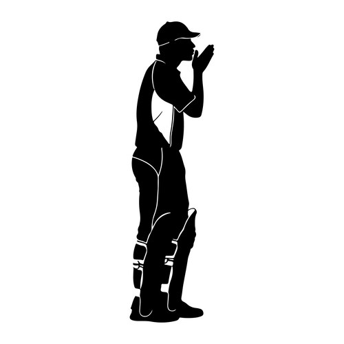 Cricket Player Blowing Kiss Vector Image