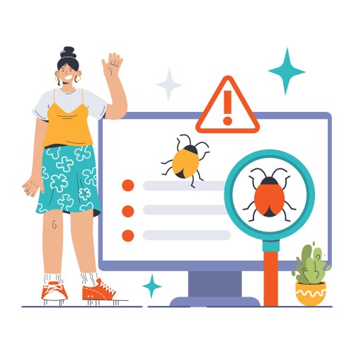 Software testing code and debugging vector image