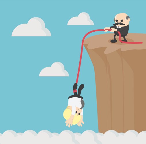 Business helping each other to climb mountain vector image