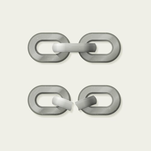 Metal chain parts icons set on white background Vector Image