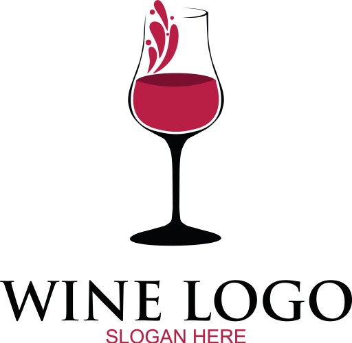 Wine logo design template glass border Vector Image