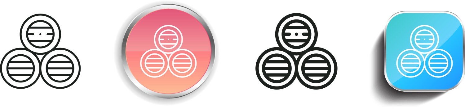 Barrels icon thin linear regular and button style vector image