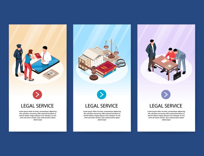 isometric lawyer vertical banners vector image