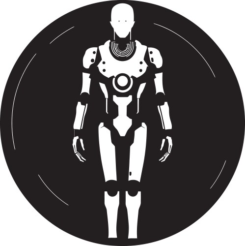 Cyberbot android logo robogenius futuristic design