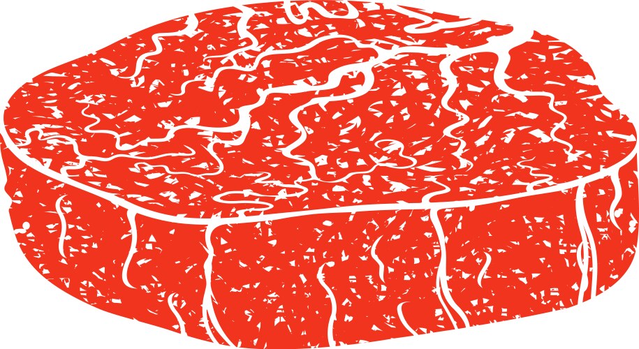 Fried steak label vintage colorful Royalty Free Vector Image